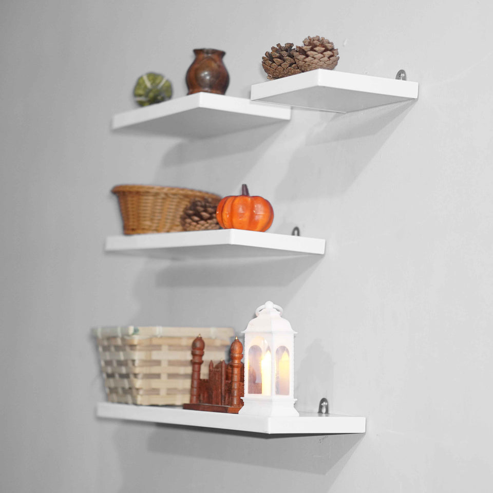 🛠️ Wall-Mounted White & Black Floating Shelves | Modern Storage & Décor! 🏡