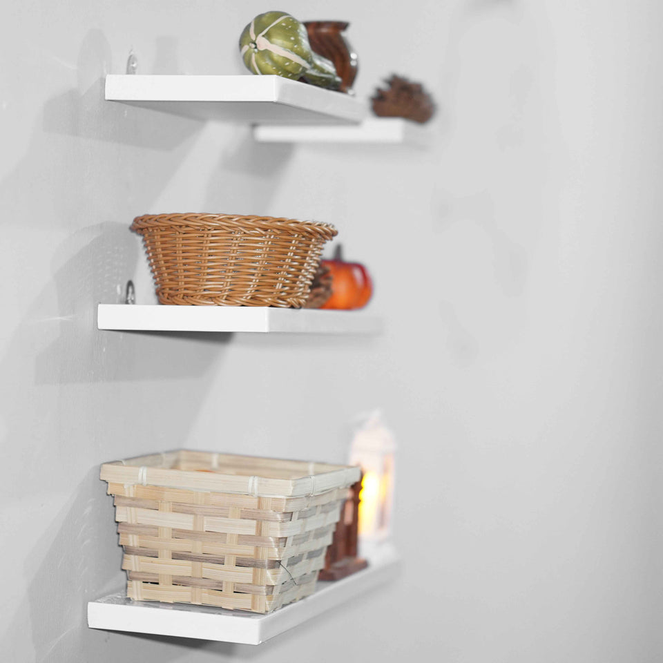 🛠️ Wall-Mounted White & Black Floating Shelves | Modern Storage & Décor! 🏡