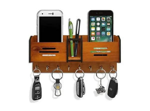 📱🔑 Wooden Mobile & Key Holder | Stylish & Secure Organization! 🏡