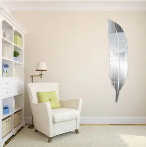 🪞🏡✨ Silver Acrylic Leaf Mirror | Elegant Home & Office Décor! 🏡🪞