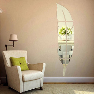 🪞🏡✨ Silver Acrylic Leaf Mirror | Elegant Home & Office Décor! 🏡🪞