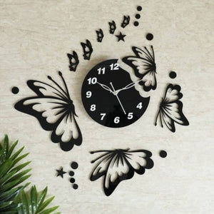 🦋 Butterflies with Stars Wall Clock by SIA DECOR 🦋